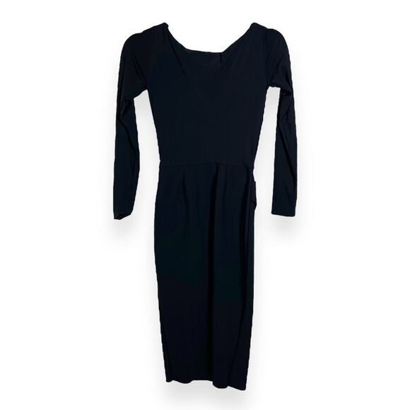 Chiara Boni La Petite Robe Black Knee Length Jersey Kaya Sheath Dress Size 38 - Picture 7 of 13